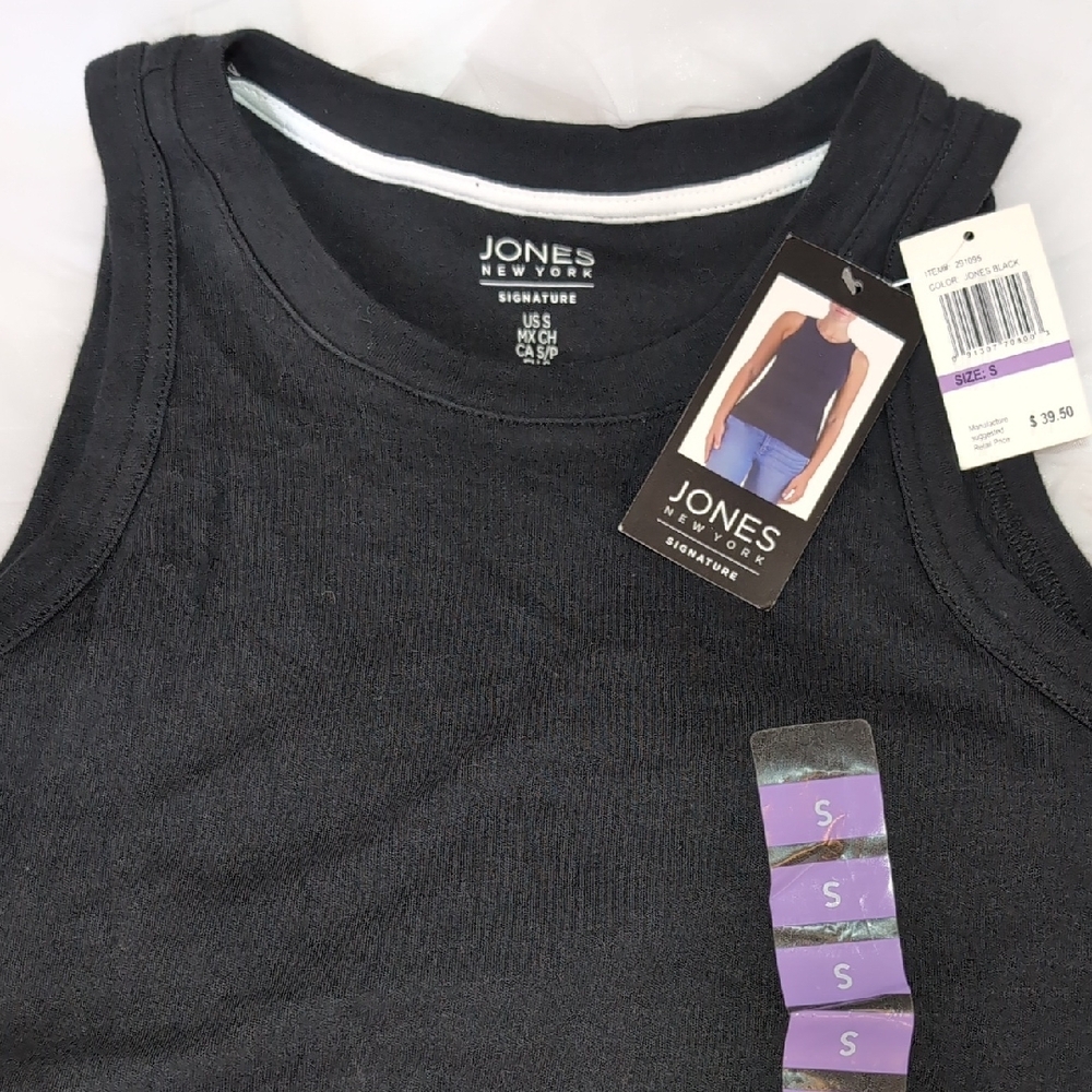Jones New York Classic Black Sleeveless Top